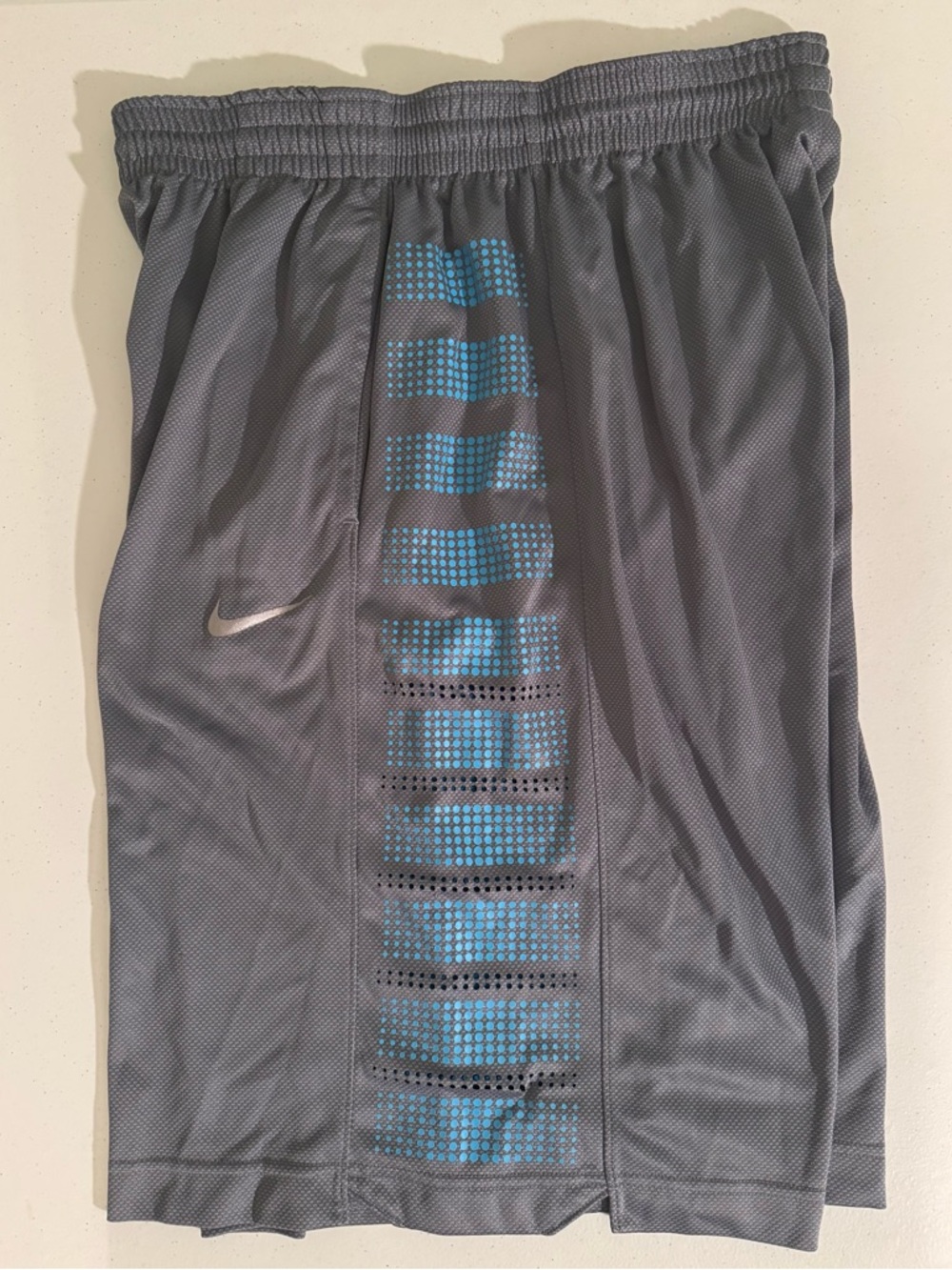 Nike Dri-Fit Gray and Blue Basketball Shorts Men’s Size XL